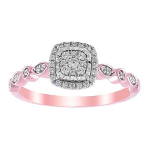 LADIES RING 1/5 CT ROUND DIAMOND 10K ROSE GOLD