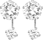 Sterling Silver Telephone Style CZ Stud Earrings