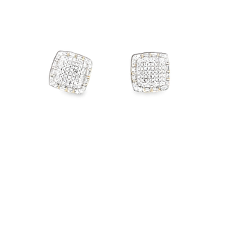 10KT YELLOW GOLD 0.33CT  DIAMOND SQUARE STUDS
