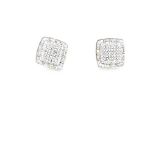 10KT YELLOW GOLD 0.33CT  DIAMOND SQUARE STUDS