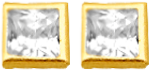 10KT Yellow Gold Square Stud Earring