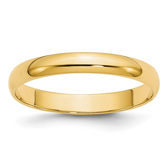 10KT Yellow Gold Polished 3mm Band Size 8