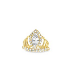 14KT Yellow Gold Tiara Ring Pink Center CZ
