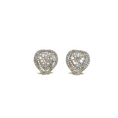 10KT YELLOW GOLD 1.32 CTTW DIAMOND HEART EARRINGS