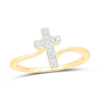 1/12 CTW-DIAMOND CROSS RING IN 10KT