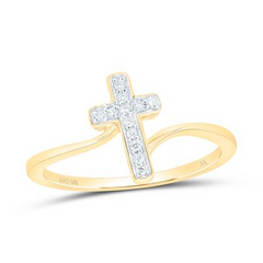 1/12 CTW-DIAMOND CROSS RING IN 10KT