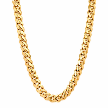 10KT Yellow Gold 7mm Miami Cuban Monaco Chain 22