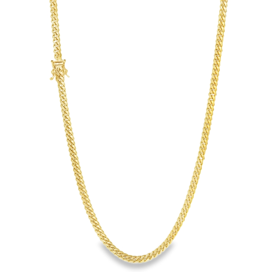 10KT Gold 4MM Solid Miami Cuban Chain 18"