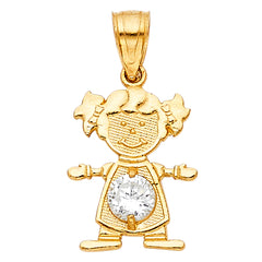 10KT GIRL APRIL CHARM FOR MOM