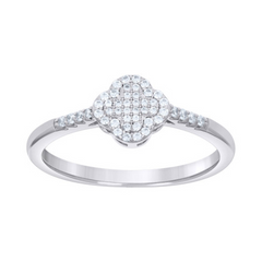925 Sterling Silver Womens Clover Good Luck Ring Size 6