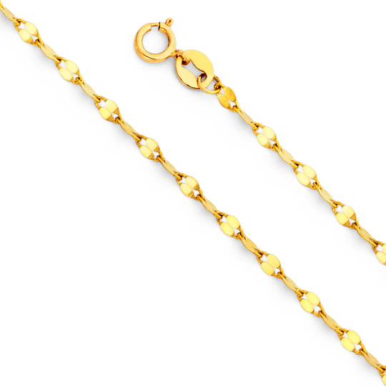 10KT Gold 1.5MM Mirror Chain 18 Inches