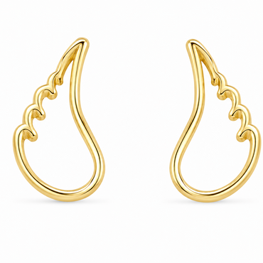 10KT Gold Angel Wings Stud Earrings with Screwbacks