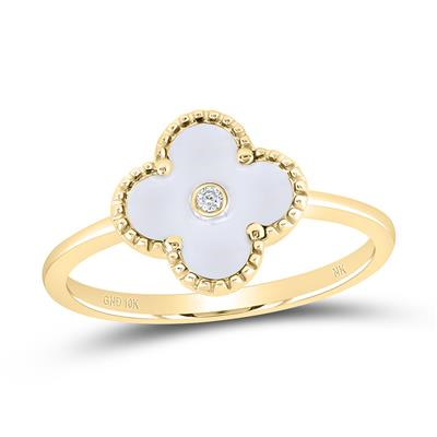 0.010CTW-DIA NK GIFT CLOVER RING