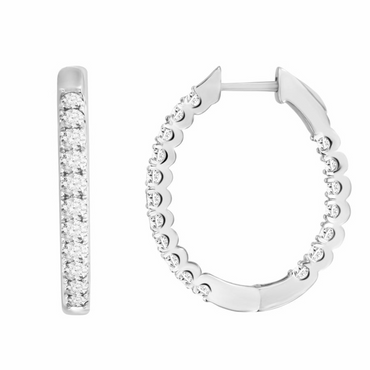 Sterling Silver Diamond Huggie Earrings (0.25 ct)