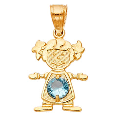 10KT GIRL MARCH CHARM FOR MOM