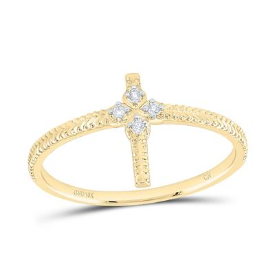 0.03CTW-NAT DIA CN GIFT CROSS RING