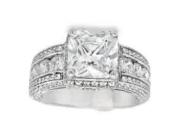 Sterling Silver Engagement Ring CZ size 8.5