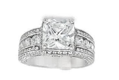 Sterling Silver Engagement Ring CZ size 8.5