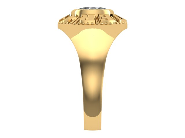 10KT Yellow Gold Kinder Spirit Plain Graduation Ring White Stone Size
