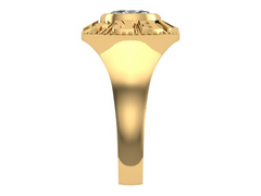 10KT Yellow Gold Kinder Spirit Plain Graduation Ring White Stone Size