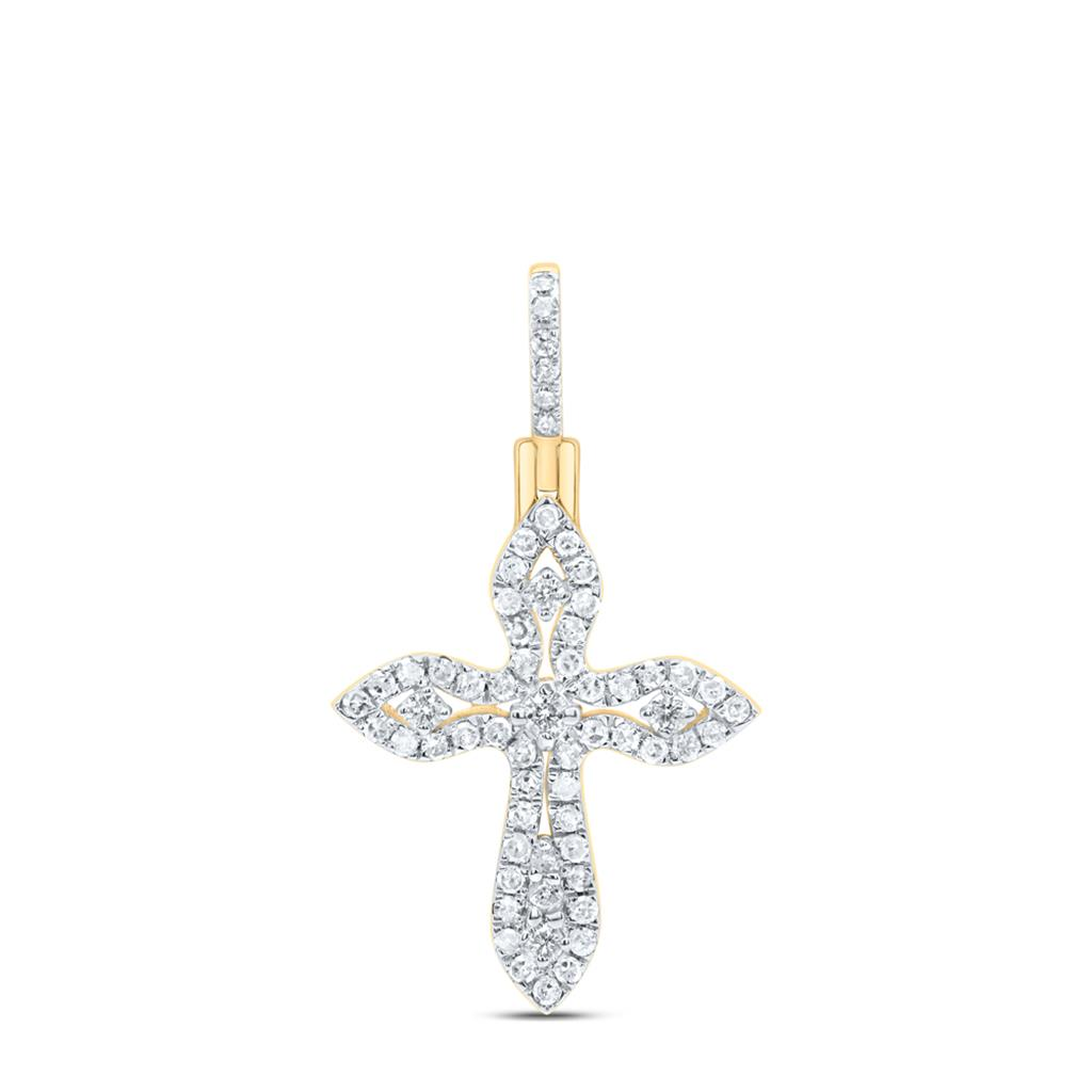 10KT Gold 3/8CTW CROSS PENDANT
