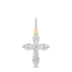 10KT Gold 3/8CTW CROSS PENDANT
