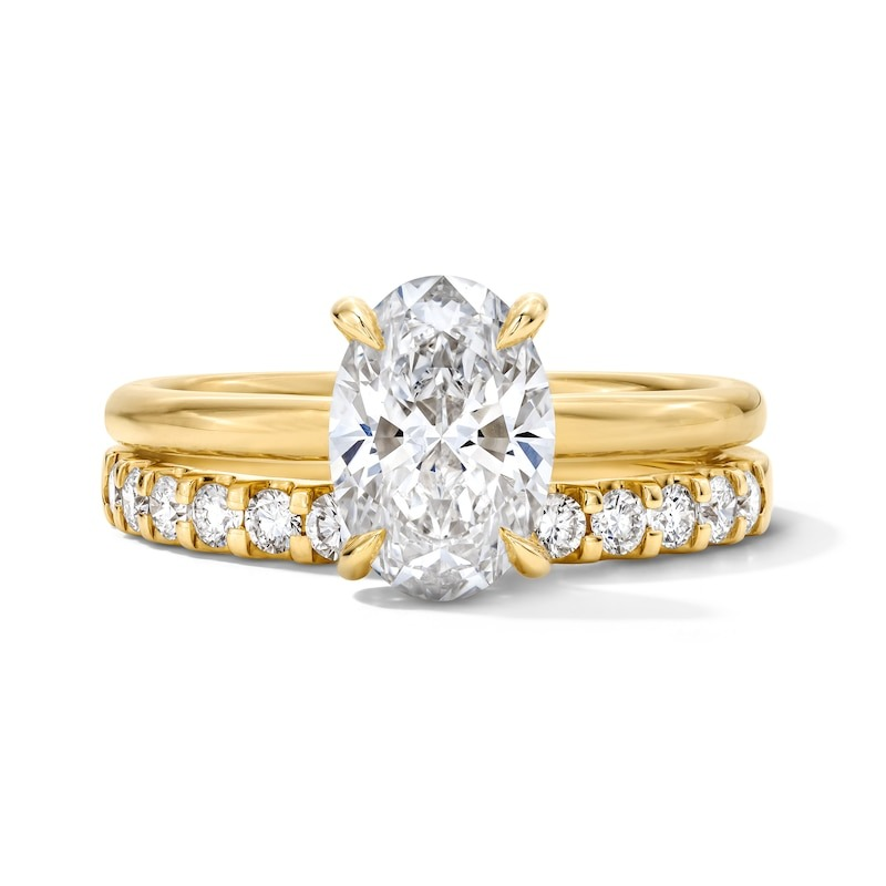 5.91CTTW Certified Lab-Created Oval Diamond Engagement Ring and Weddin