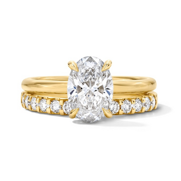 5.91CTTW Certified Lab-Created Oval Diamond Engagement Ring and Weddin