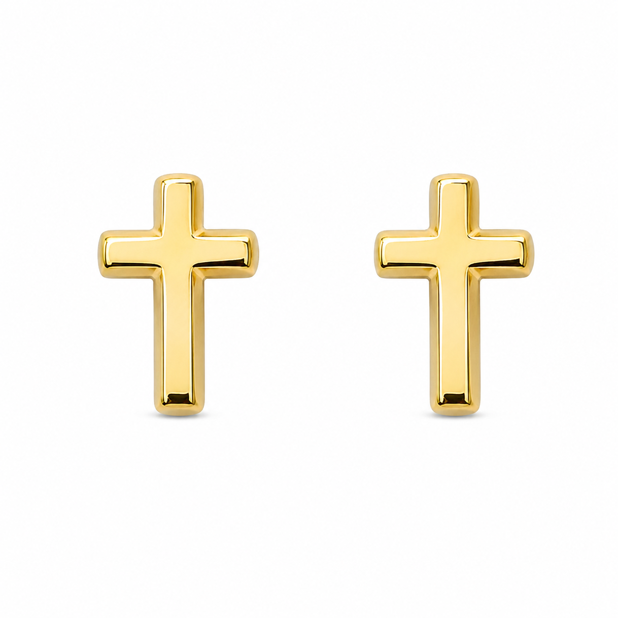 10KT Gold 6.5MM Cross Stud Earrings with Screwbacks