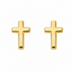 10KT Gold 6.5MM Cross Stud Earrings with Screwbacks