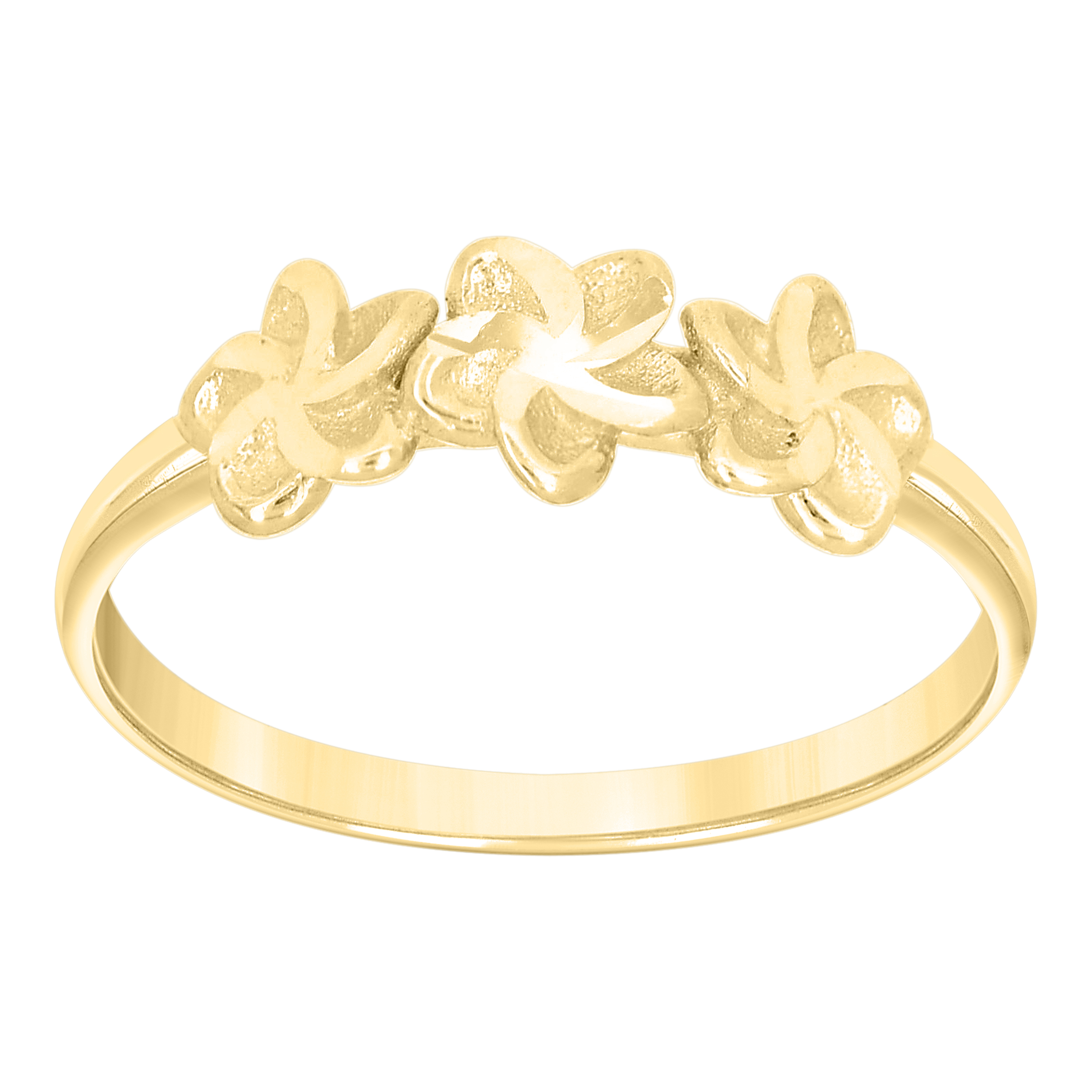 10kt Yellow Gold Womens Floral Fashion Ring
