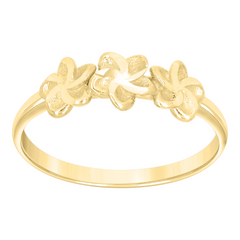 10kt Yellow Gold Womens Floral Fashion Ring