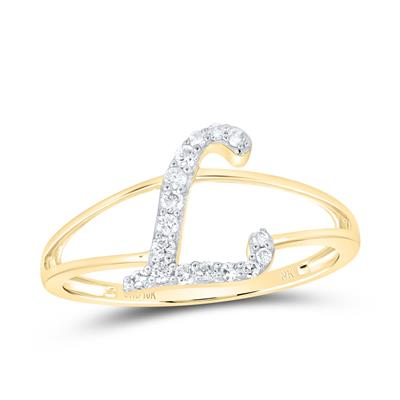 1/8CTW-NAT DIA NK GIFT INITIAL "L" LADIES RING