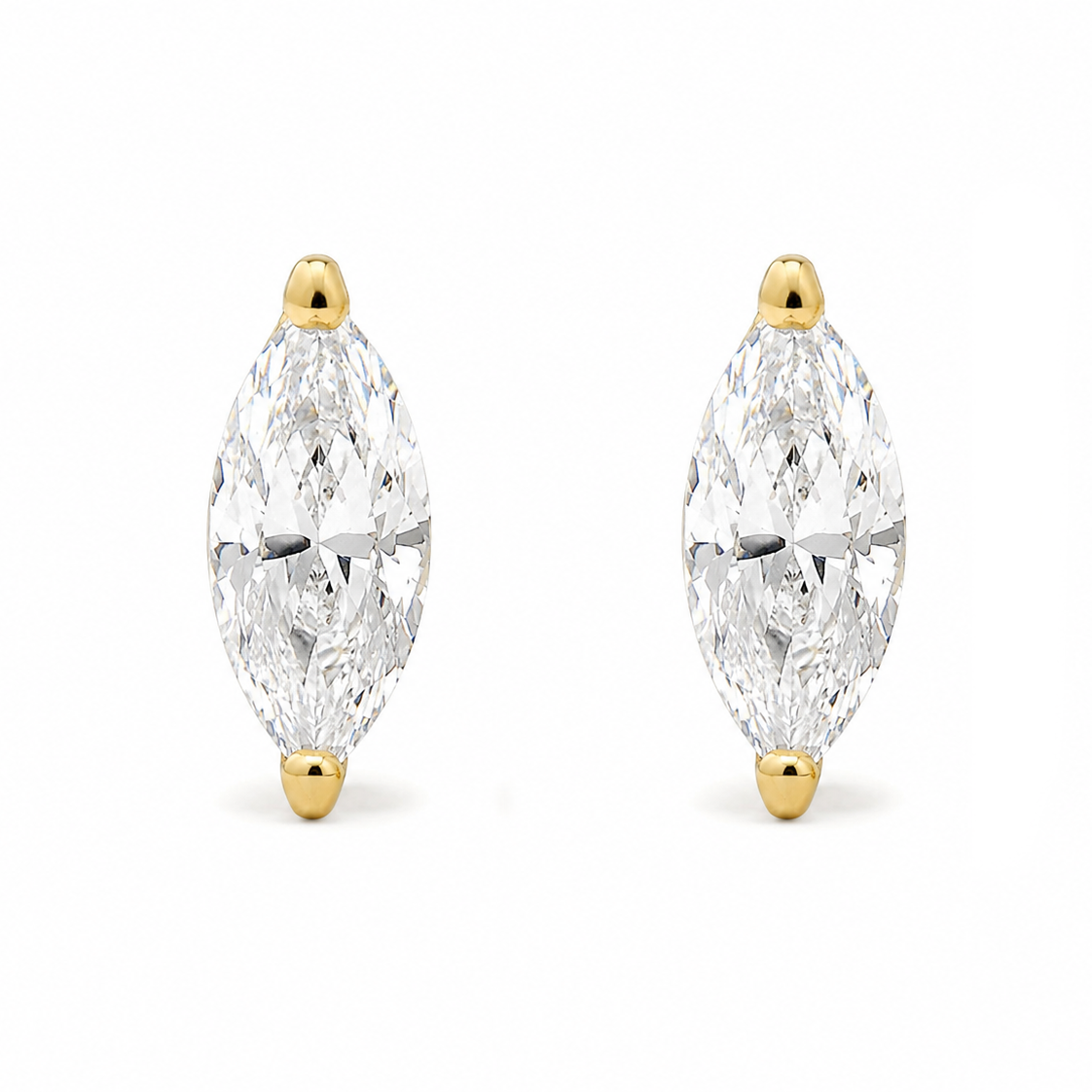 14KT Yellow Gold 0.69CTTW Lab-Created Marquise Earrings (Not Certified