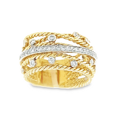 Lady's Yellow 14 Karat Fashion Ring Size 7 CTW: 0.44