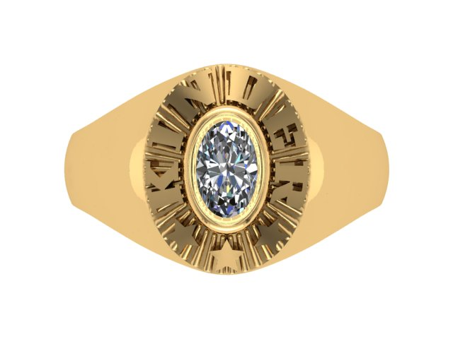 10KT Yellow Gold Kinder Spirit Plain Graduation Ring White Stone Size