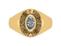 10KT Yellow Gold Kinder Spirit Plain Graduation Ring White Stone Size