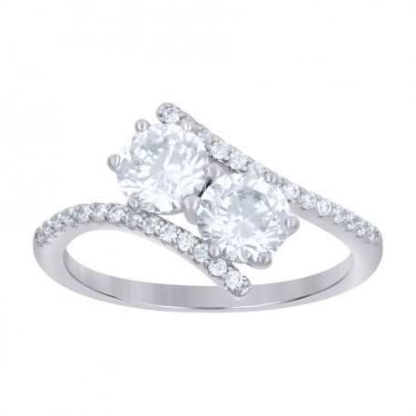 925 Sterling Silver Womens Cubic-Zirconia Fashion Ring Size 7