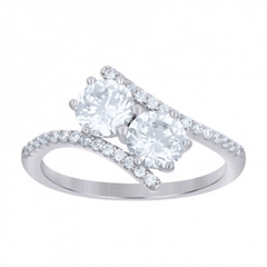 925 Sterling Silver Womens Cubic-Zirconia Fashion Ring Size 7