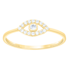 10KT Gold Evil Eye Ring