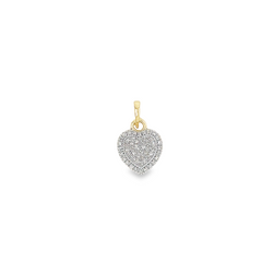 10K YELLOW GOLD ROUND DIAMOND HEART PENDANT 0.25 CTTW (Small)