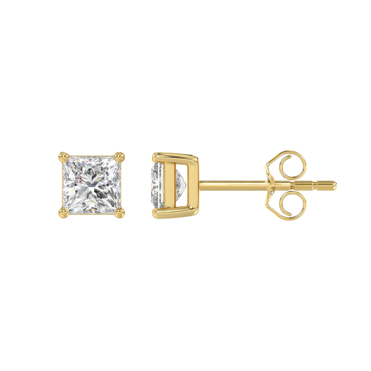 14K Yellow Gold 1.50CTW Certified Lab-Grown Diamond Princess Solitaire