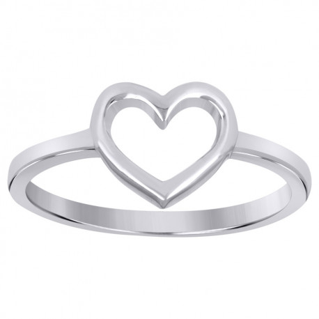 925 Sterling Silver Heart Love Ring Size 8