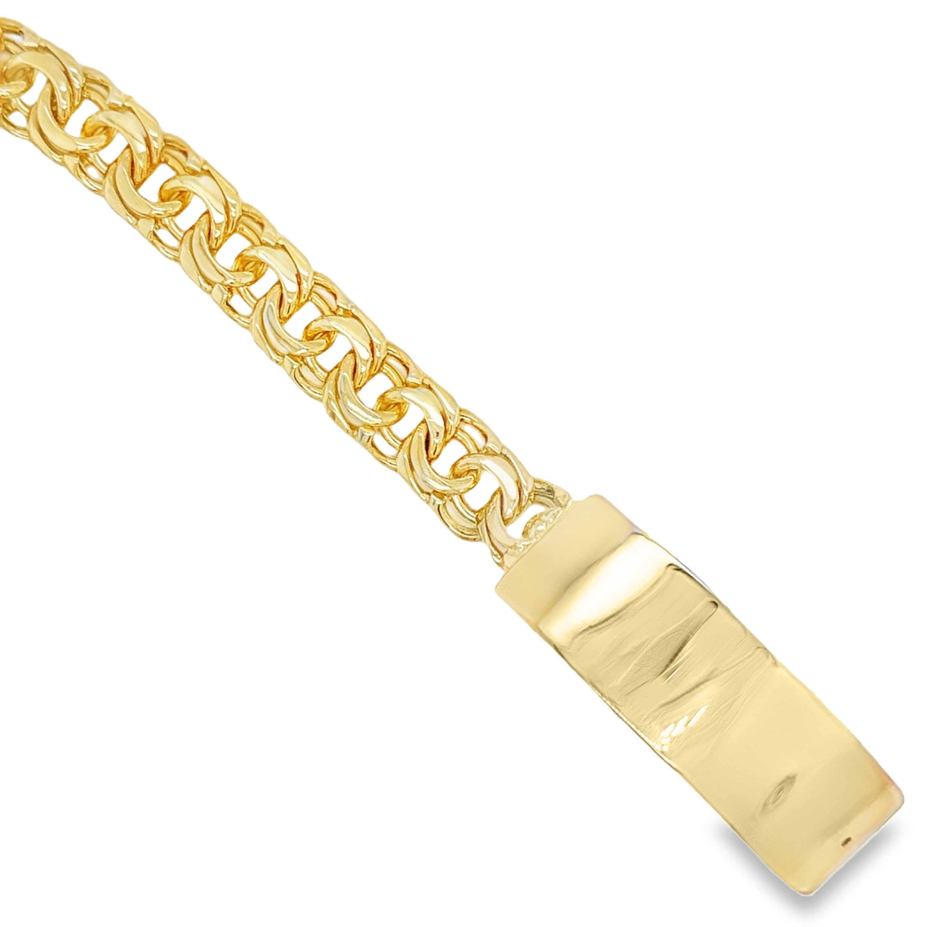 10KT Gold 13MM Solid Regular Chino Link ID Bracelet 8" - Premium Class