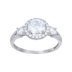 925 Sterling Silver Womens Cubic-Zirconia Fashion Ring Size 6
