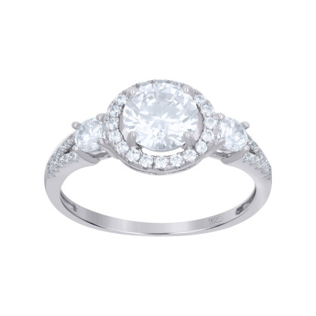 925 Sterling Silver Womens Cubic-Zirconia Fashion Ring Size 7