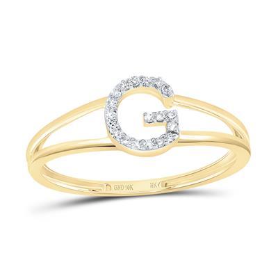 1/20CTW-DIA NK GIFT INITIAL "G" LADIES RING
