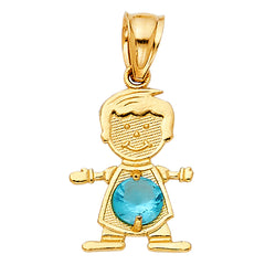 10KT BOY DECEMBER CHARM FOR MOM