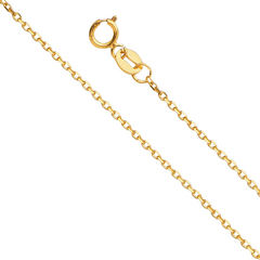 10KT Gold 0.9MM Rolo Chain 18 Inches