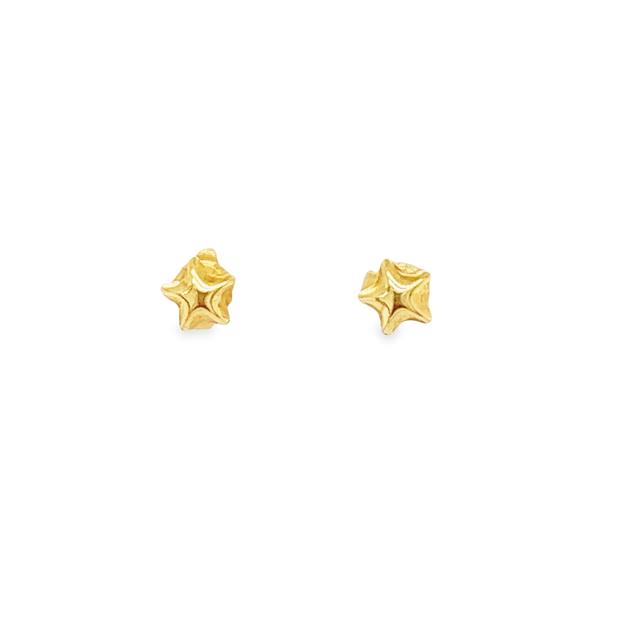 Lady's Yellow STAR 14 Karat Stud Earrings
